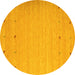 Round Machine Washable Abstract Yellow Contemporary Rug, wshcon925yw
