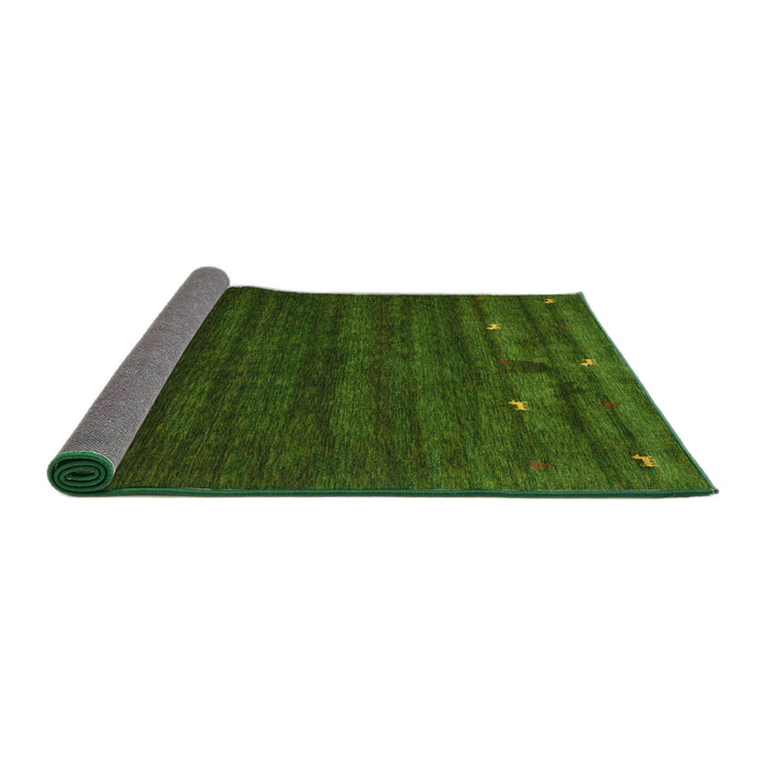 Thickness of Contemporary Shamrock Green Modern Rug, con926