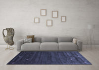 Machine Washable Abstract Blue Contemporary Rug, wshcon926blu