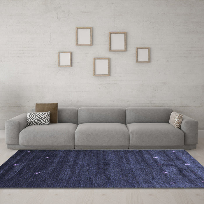 Machine Washable Abstract Blue Contemporary Rug in a Living Room, wshcon926blu
