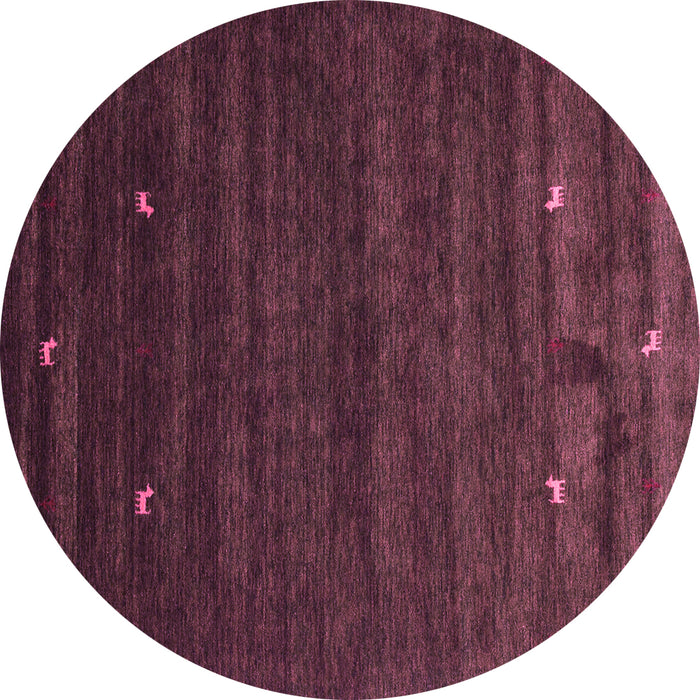 Round Machine Washable Abstract Pink Contemporary Rug, wshcon926pnk