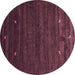 Round Abstract Pink Contemporary Rug, con926pnk