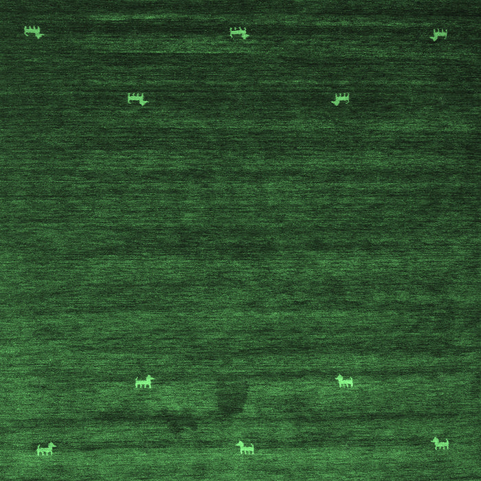 Square Machine Washable Abstract Emerald Green Contemporary Area Rugs, wshcon926emgrn