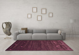 Machine Washable Abstract Pink Contemporary Rug in a Living Room, wshcon926pnk