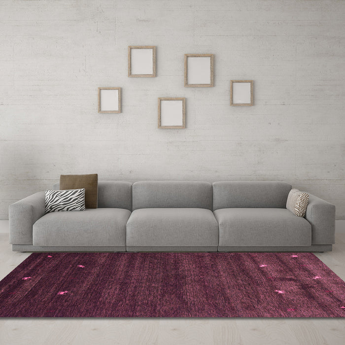 Machine Washable Abstract Pink Contemporary Rug in a Living Room, wshcon926pnk