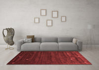 Machine Washable Abstract Red Contemporary Rug, wshcon926red