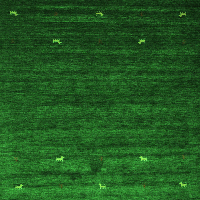 Serging Thickness of Abstract Green Contemporary Rug, con926grn