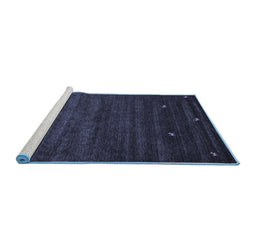 Sideview of Machine Washable Abstract Blue Contemporary Rug, wshcon926blu
