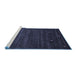 Sideview of Machine Washable Abstract Blue Contemporary Rug, wshcon926blu