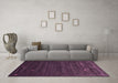 Machine Washable Abstract Purple Contemporary Area Rugs in a Living Room, wshcon926pur