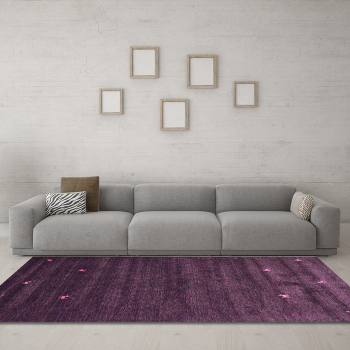 Machine Washable Abstract Purple Contemporary Area Rugs in a Living Room, wshcon926pur