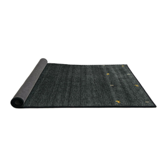 Thickness of Contemporary Light Black Modern Rug, con927