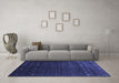 Machine Washable Abstract Blue Contemporary Rug in a Living Room, wshcon927blu