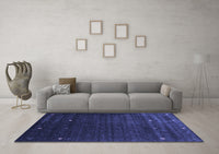 Machine Washable Abstract Blue Contemporary Rug, wshcon927blu