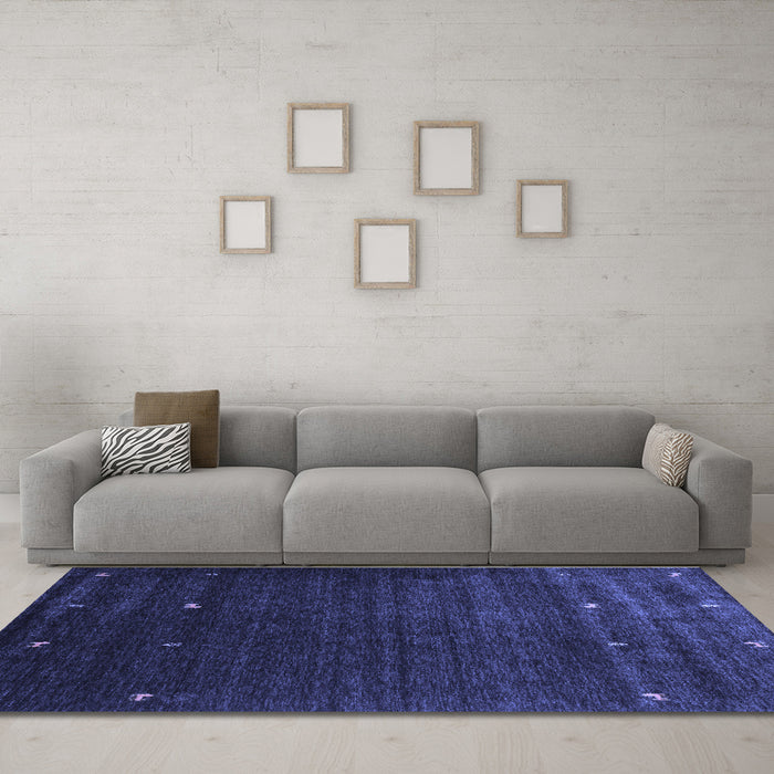 Machine Washable Abstract Blue Contemporary Rug in a Living Room, wshcon927blu