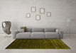 Machine Washable Abstract Yellow Contemporary Rug in a Living Room, wshcon927yw