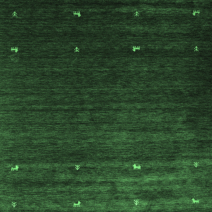 Square Abstract Emerald Green Contemporary Rug, con927emgrn