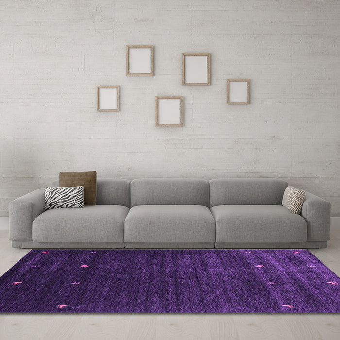 Machine Washable Abstract Purple Contemporary Area Rugs in a Living Room, wshcon927pur