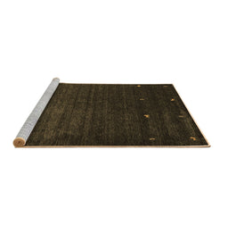 Sideview of Machine Washable Abstract Brown Contemporary Rug, wshcon927brn