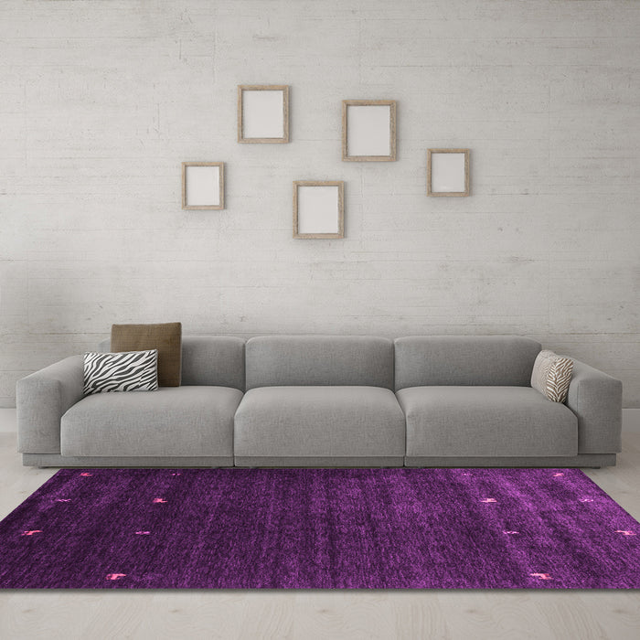 Machine Washable Abstract Pink Contemporary Rug in a Living Room, wshcon927pnk