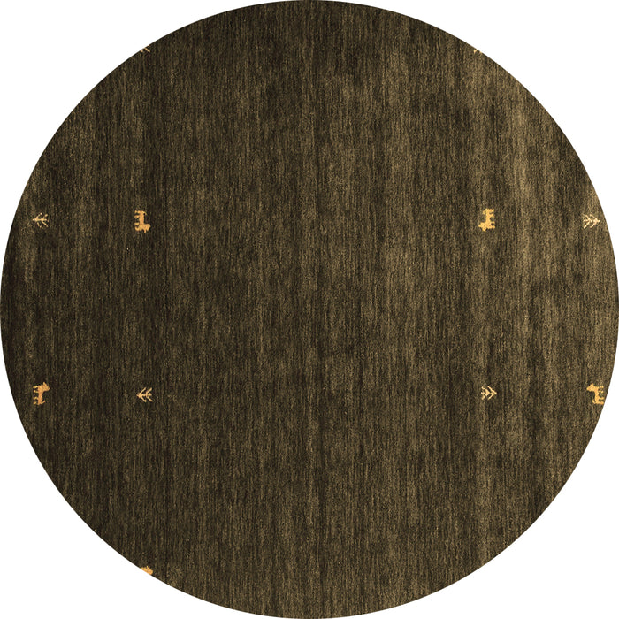 Round Machine Washable Abstract Brown Contemporary Rug, wshcon927brn