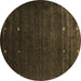 Round Abstract Brown Contemporary Rug, con927brn