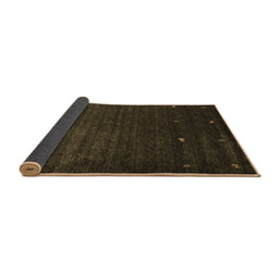 Sideview of Abstract Brown Contemporary Rug, con927brn