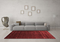 Machine Washable Abstract Red Contemporary Rug, wshcon927red
