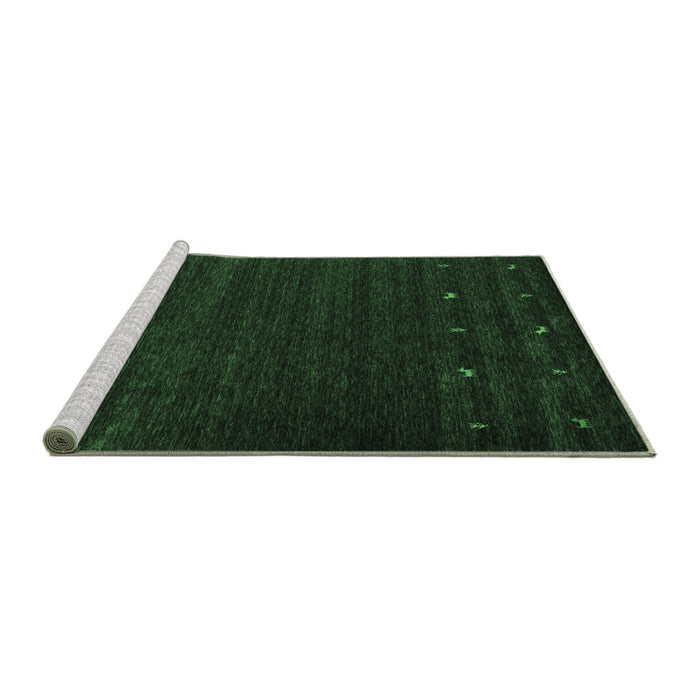 Sideview of Machine Washable Abstract Emerald Green Contemporary Area Rugs, wshcon928emgrn