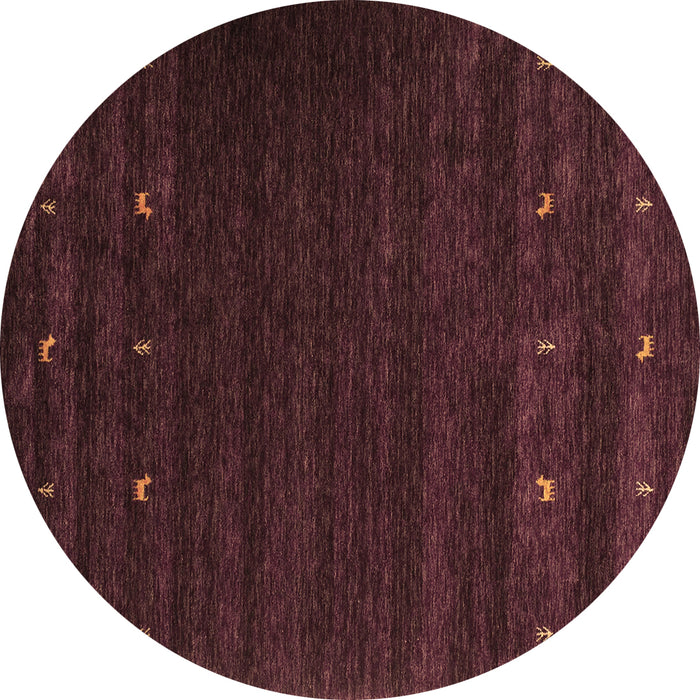 Round Abstract Brown Contemporary Rug, con928brn