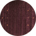 Round Abstract Brown Contemporary Rug, con928brn