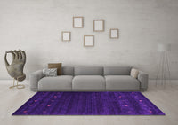 Machine Washable Abstract Purple Contemporary Rug, wshcon928pur