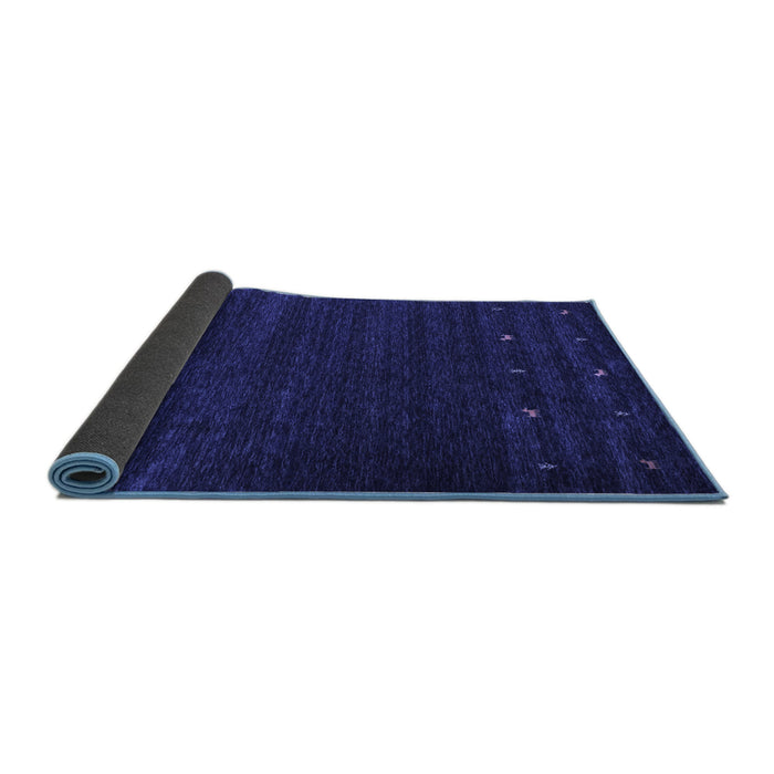 Sideview of Abstract Blue Contemporary Rug, con928blu