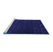 Sideview of Machine Washable Abstract Blue Contemporary Rug, wshcon928blu