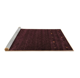 Sideview of Machine Washable Abstract Brown Contemporary Rug, wshcon928brn