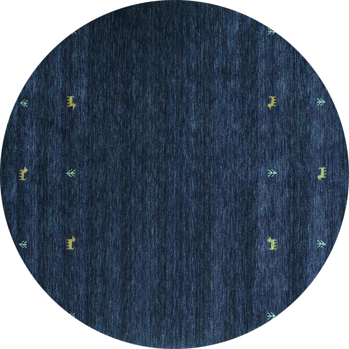 Round Machine Washable Abstract Turquoise Contemporary Area Rugs, wshcon928turq