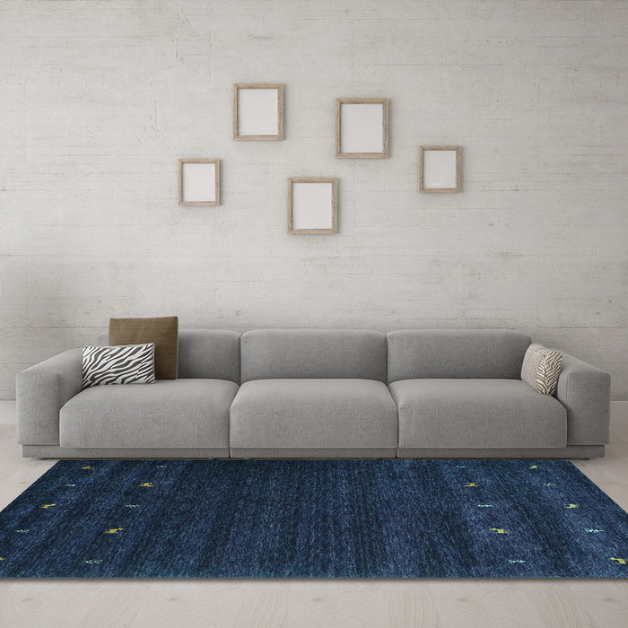 Machine Washable Abstract Turquoise Contemporary Area Rugs in a Living Room,, wshcon928turq