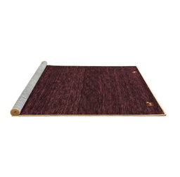 Sideview of Machine Washable Abstract Brown Contemporary Rug, wshcon929brn