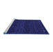 Sideview of Machine Washable Abstract Blue Contemporary Rug, wshcon929blu