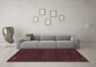 Machine Washable Abstract Brown Contemporary Rug in a Living Room,, wshcon929brn