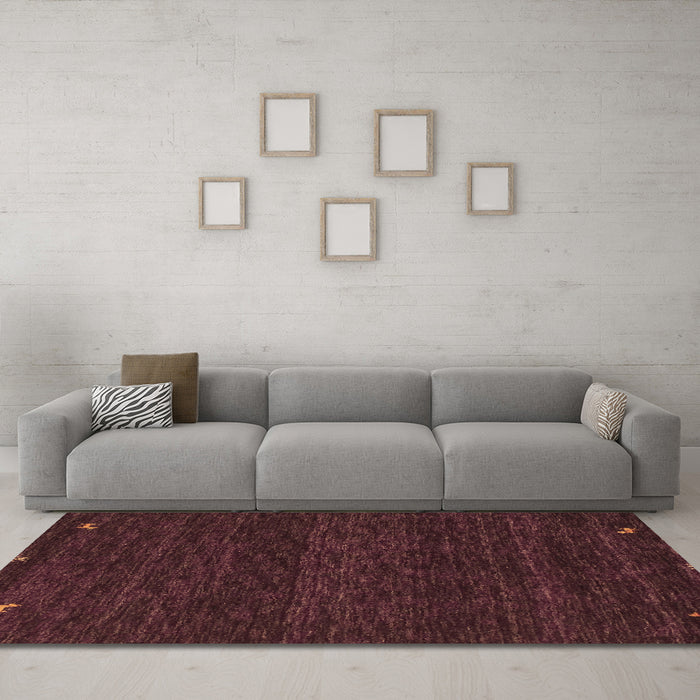 Machine Washable Abstract Brown Contemporary Rug in a Living Room,, wshcon929brn