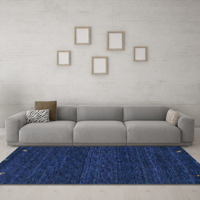 Machine Washable Abstract Light Blue Contemporary Rug in a Living Room, wshcon929lblu