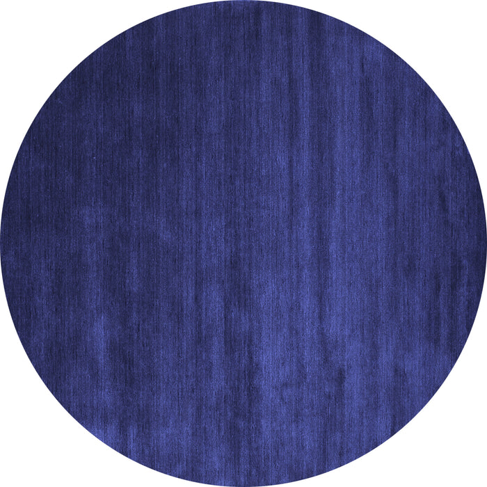 Round Abstract Blue Contemporary Rug, con92blu
