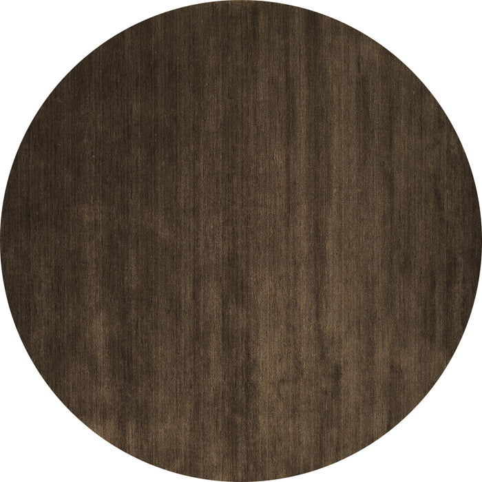 Round Abstract Brown Contemporary Rug, con92brn