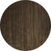 Round Abstract Brown Contemporary Rug, con92brn