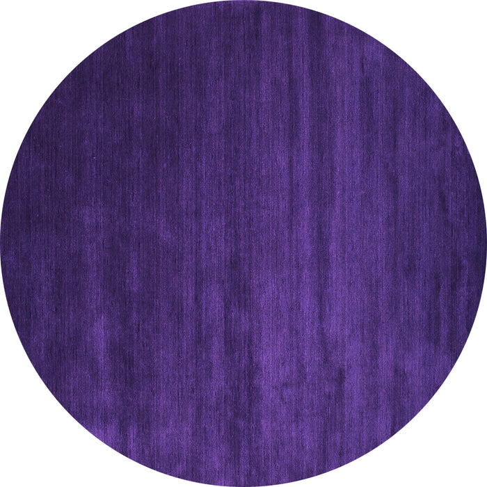 Round Abstract Purple Contemporary Rug, con92pur
