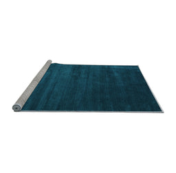 Sideview of Machine Washable Abstract Light Blue Contemporary Rug, wshcon92lblu