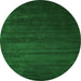 Square Abstract Green Contemporary Rug, con92grn