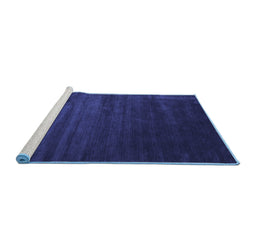Sideview of Machine Washable Abstract Blue Contemporary Rug, wshcon92blu