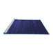 Sideview of Machine Washable Abstract Blue Contemporary Rug, wshcon92blu